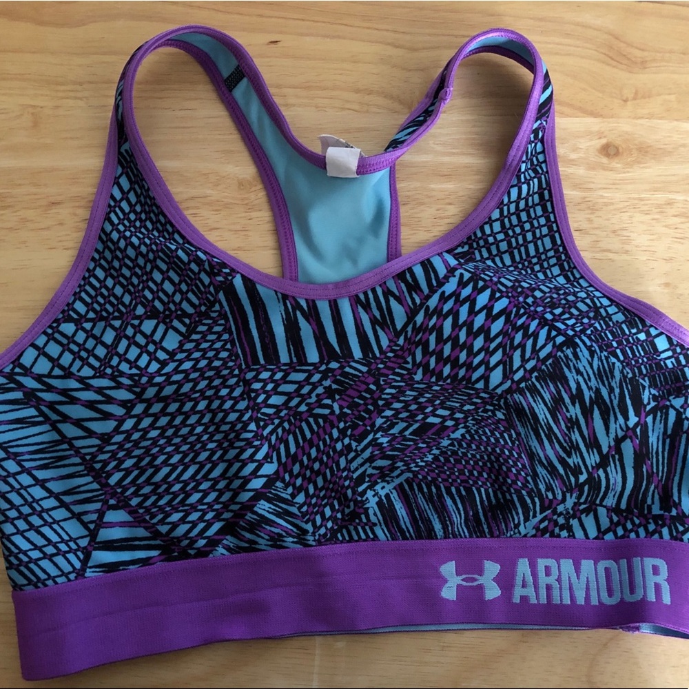 Under Armour Sports Bra (Blue, Black, and Purple)